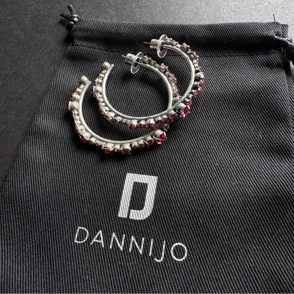 DANNIJO Alicia Swarovski Crystal Hoop Earrings - Picture 4 of 7
